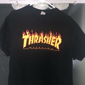 Flaming thrasher magazine T-shirt size: L